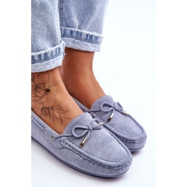 Mocassins En Daim Si Passione Femme Bleus 2