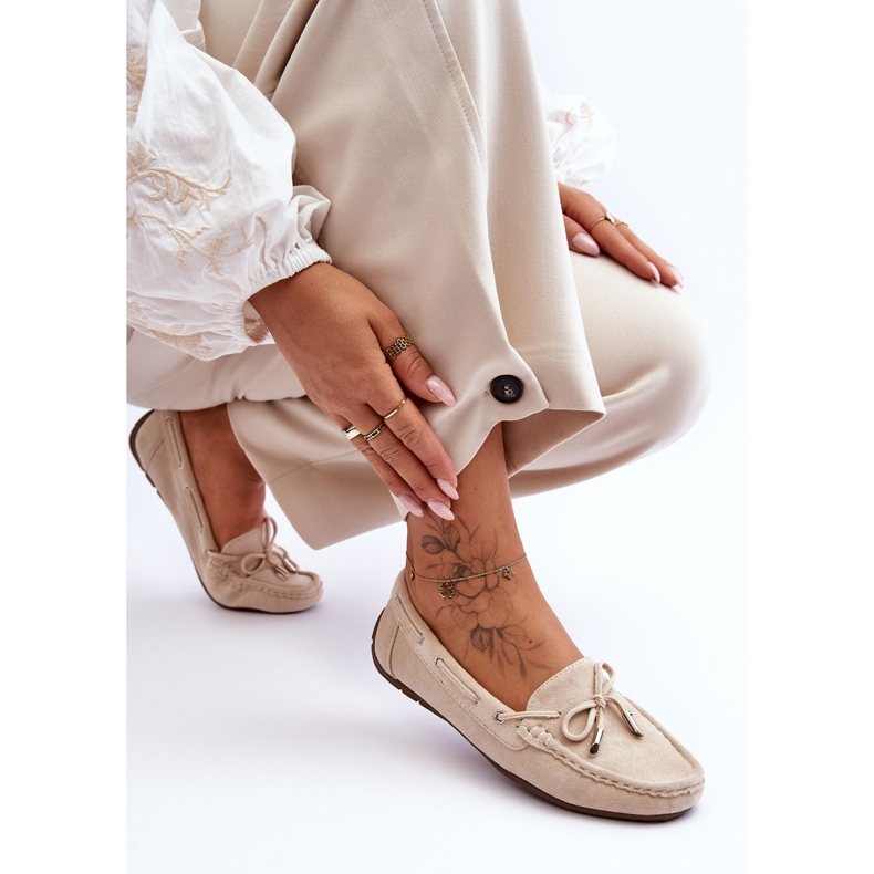 Mocassins en Daim pour Femme Beige Si Passione 1