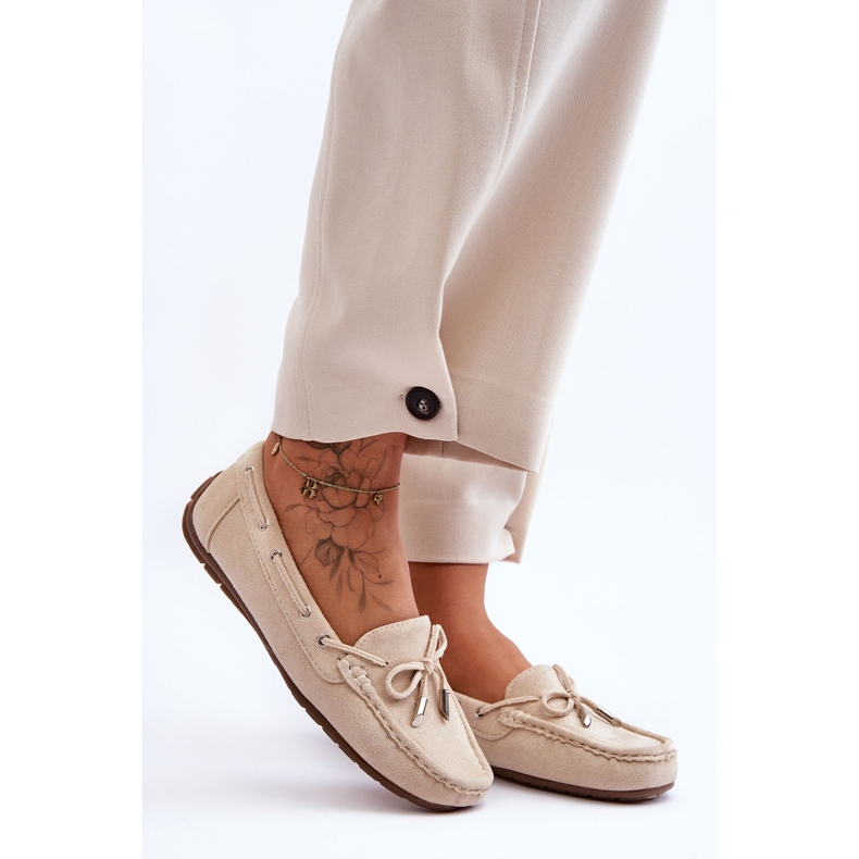 Mocassins en Daim pour Femme Beige Si Passione 2
