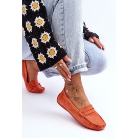 Mocassins en daim pour femme Orange Lenvie 4