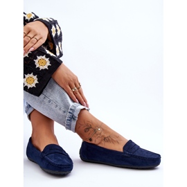 Mocassins Femme en Daim Bleu Marine Lenvie 4