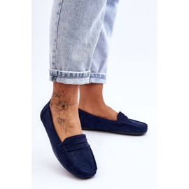 Mocassins Femme en Daim Bleu Marine Lenvie 8