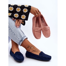 Mocassins Femme en Daim Bleu Marine Lenvie 3