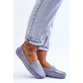 Mocassins femme en daim bleus Lenvie 3