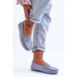 Mocassins femme en daim bleus Lenvie 8