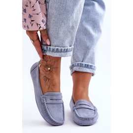 Mocassins femme en daim bleus Lenvie 4