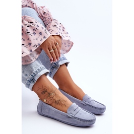 Mocassins femme en daim bleus Lenvie 11
