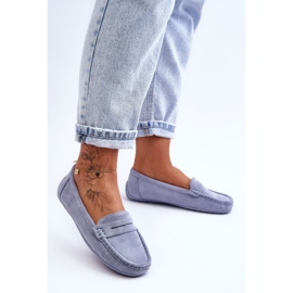Mocassins femme en daim bleus Lenvie 6