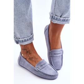 Mocassins femme en daim bleus Lenvie 7