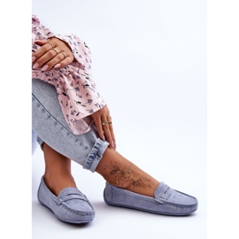 Mocassins femme en daim bleus Lenvie 10