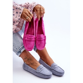 Mocassins femme en daim bleus Lenvie 1