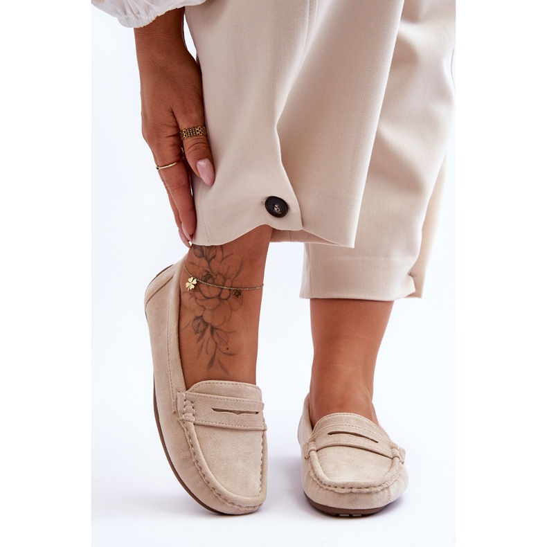 Mocassins Femme en Daim Beige Lenvie 1