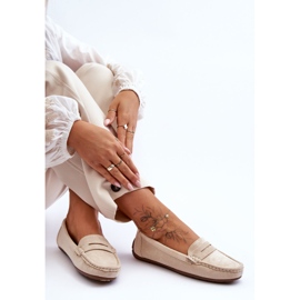 Mocassins Femme en Daim Beige Lenvie 5