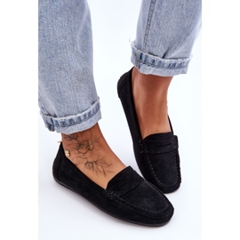 Mocassins en daim pour femme Noir Lenvie 1
