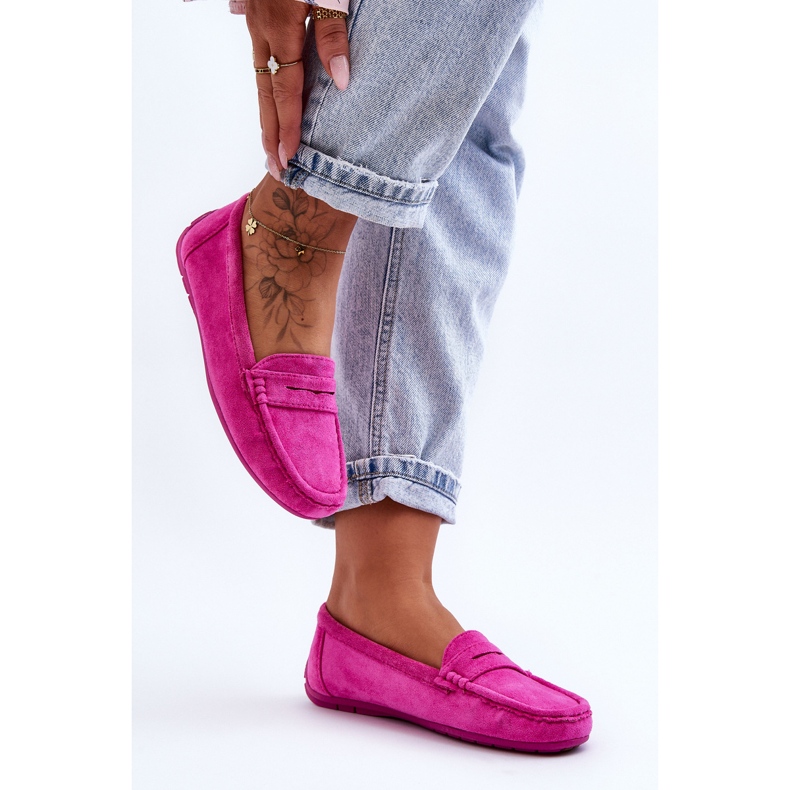 Mocassins en daim pour femme Rose Lenvie 1