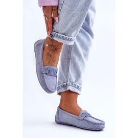 Mocassins en daim bleu Rabell à la mode pour femmes 6