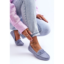 Mocassins en daim bleu Rabell à la mode pour femmes 7