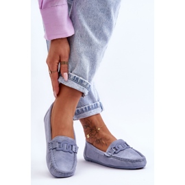 Mocassins en daim bleu Rabell à la mode pour femmes 3