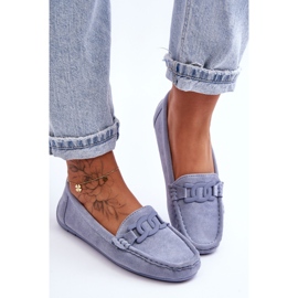 Mocassins en daim bleu Rabell à la mode pour femmes 5