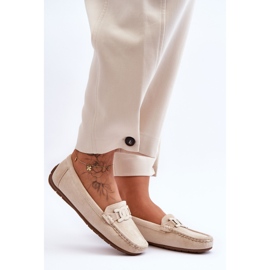 Mocassins en daim à la mode pour femmes Beige Rabell 1