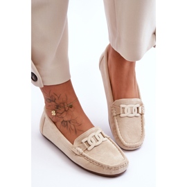 Mocassins en daim à la mode pour femmes Beige Rabell 5