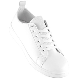 Chaussures de sport baskets en cuir écologique blanc News 23SP02-5786 1
