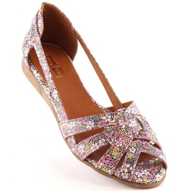 Sandales à enfiler en cuir multicolores pour femmes Dolce Pietro AH195 2