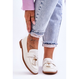 Mocassins Classiques En Cuir À Franges Camisoles Blanches 1
