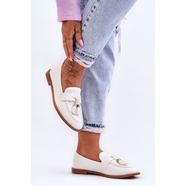 Mocassins Classiques En Cuir À Franges Camisoles Blanches 4