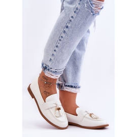 Mocassins Classiques En Cuir À Franges Camisoles Blanches 6