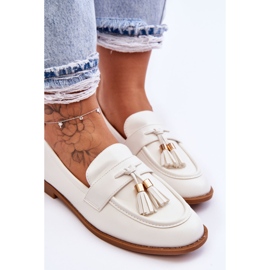 Mocassins Classiques En Cuir À Franges Camisoles Blanches 5