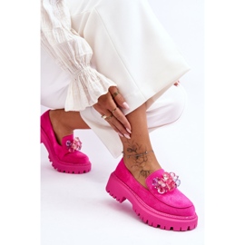 PS1 Mocassins Cristaux Décoratifs Femme Rose Avril 1 PS1 Mocassins Cristaux Décoratifs Femme Rose Avril 1