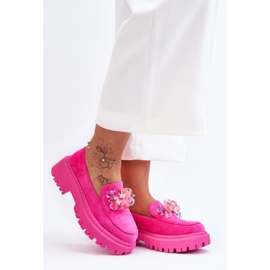 PS1 Mocassins Cristaux Décoratifs Femme Rose Avril 2