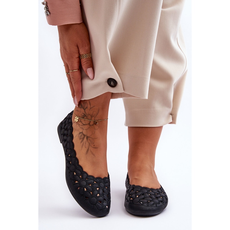 PE1 Ballerines Ajourées Femme Noir Visionary le noir 2