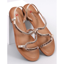 Sandales avec cristaux Adani Gold doré 1