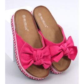 Delair Fuchsia chaussons nœud semelle haute rose 1