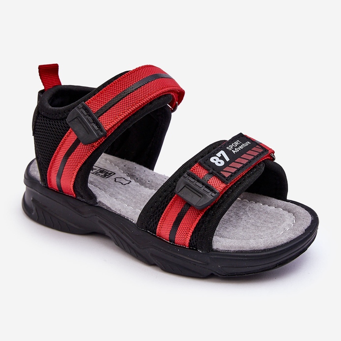 News Sandale Enfant Brando Light Red Velcro noir 1