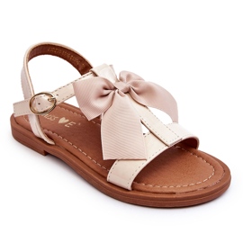 Sandales enfant laquées à nœud, beige Netina 6