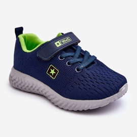 News Chaussures De Sport Enfant Avec Velcro Marine-Vert Brego bleu 1