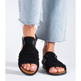 Sandales en daim noir Shelovet le noir 2