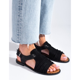 Sandales en daim noir Shelovet le noir 3