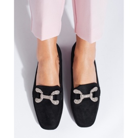 Mocassins en daim noir Shelovet avec une boucle le noir 2