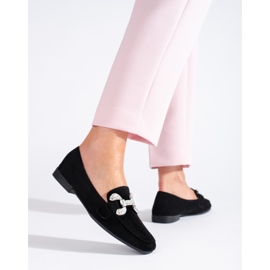 Mocassins en daim noir Shelovet avec une boucle le noir 3