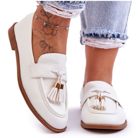 Mocassins Classiques En Cuir À Franges Camisoles Blanches 7