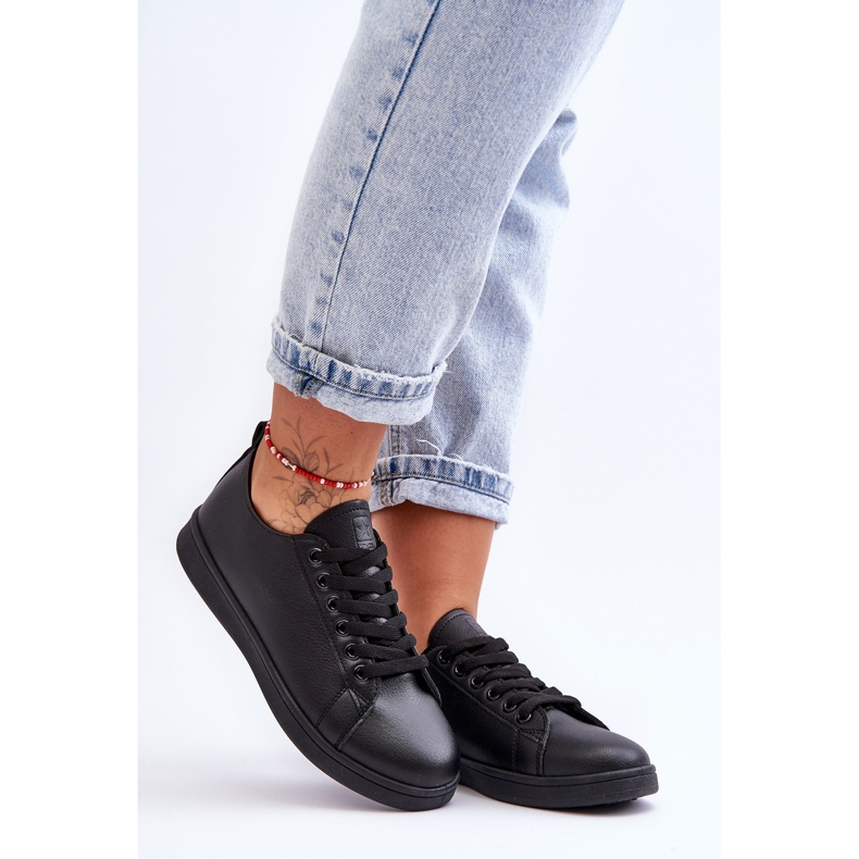 PE1 Baskets classiques en cuir pour femmes Noir Illimité 1