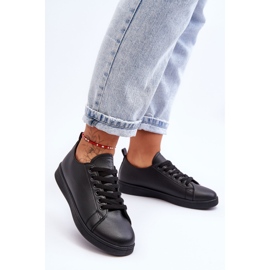 PE1 Baskets classiques en cuir pour femmes Noir Illimité le noir 3