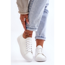 PE1 Baskets classiques en cuir pour femmes Blanc illimité 2