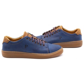 Polbut Chaussures cuir homme 2109 bleu marine 3