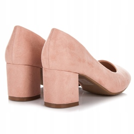 Fama Escarpins en daim sur un pilier rose 1