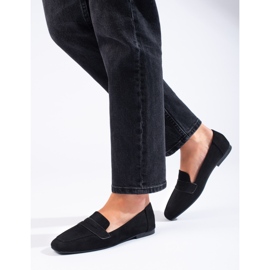 Mocassins Shelovet en daim noir pour femme le noir 2